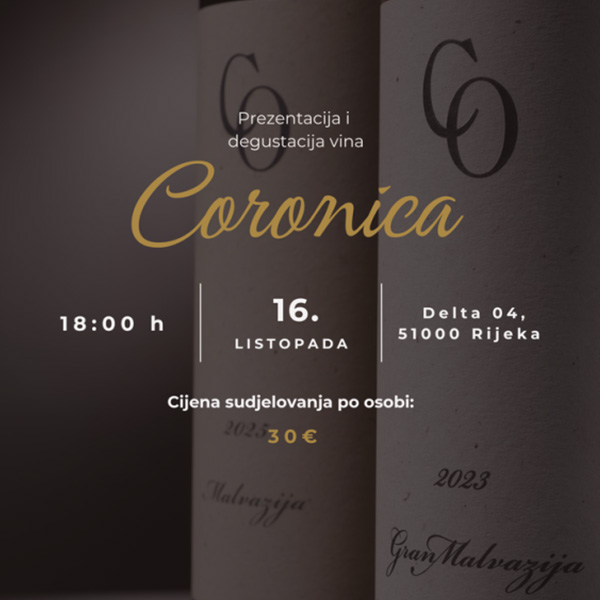 Degustacija vina Coronica, 16.10.2026.