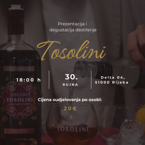 Degustacija destilata Tosolini, 30.9.2026.